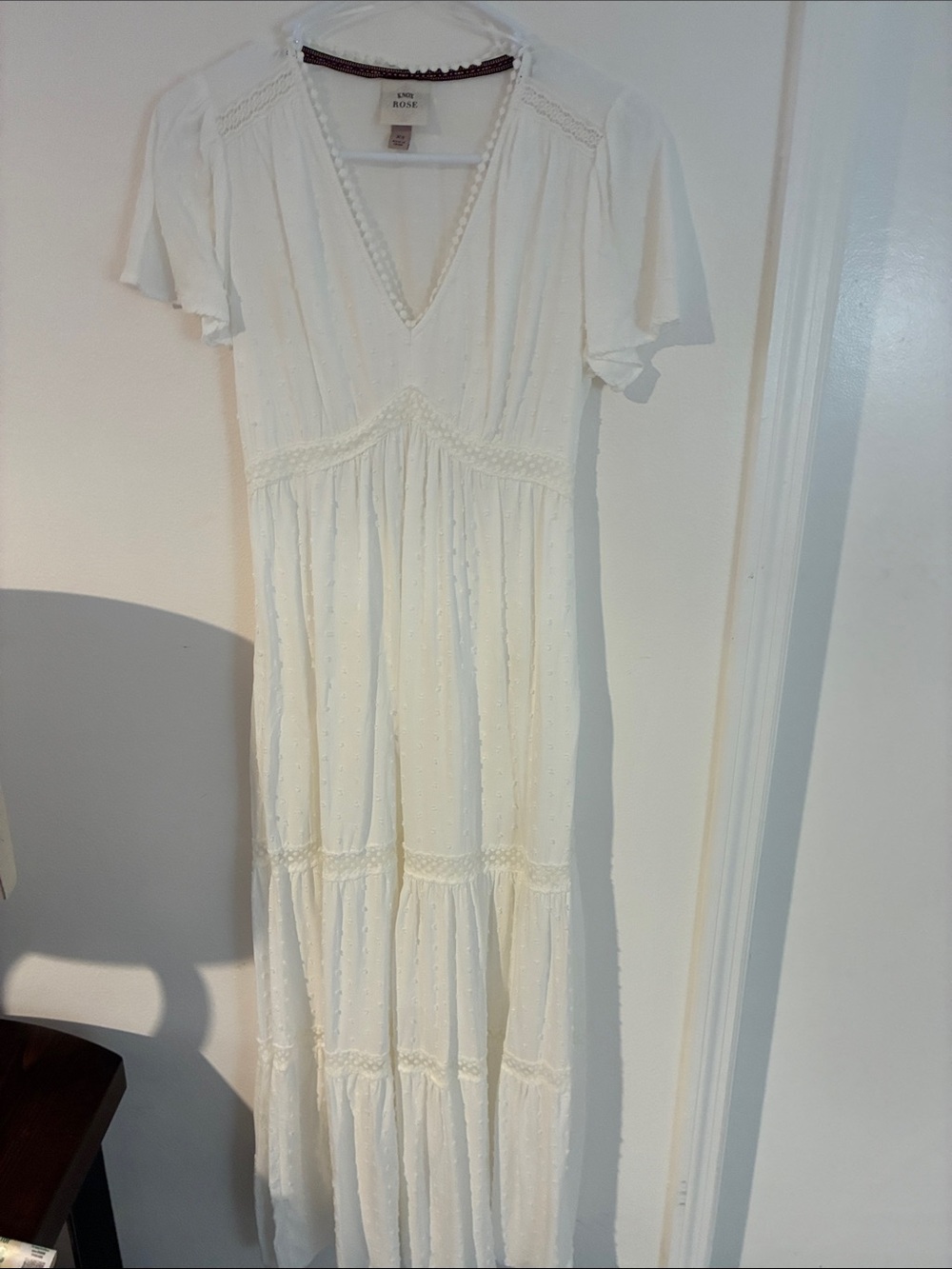 Ivory Maxi Dress with V-Neck